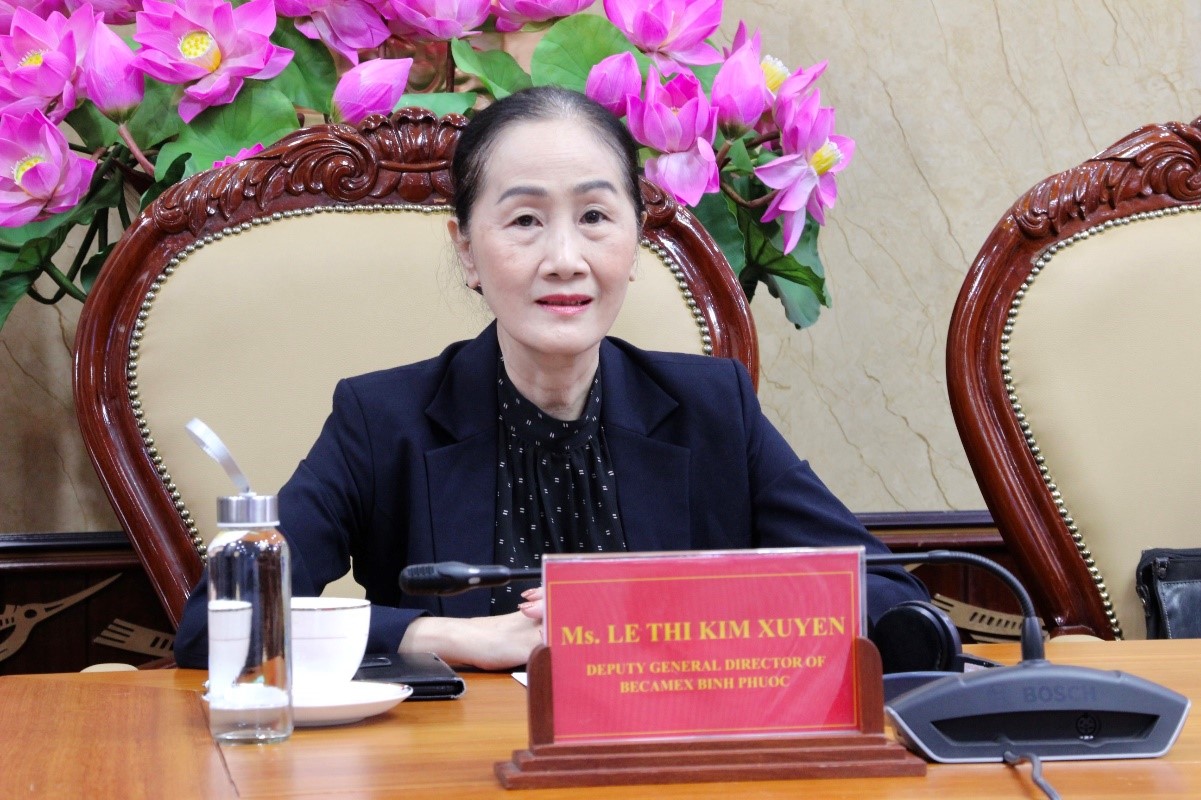 Bà Lê Thị Kim Xuyến – Phó Tổng Giám đốc Công ty CP Phát triển hạ tầng kỹ thuật Becamex – Bình Phước